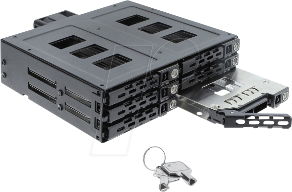 Image of DELOCK 47142 - 5.25" Wechselrahmen für 6 x 2.5" SATA oder SAS HDD / SSD mit Sch