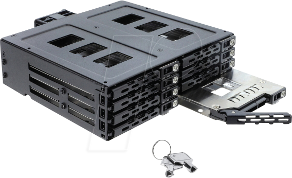 Image of DELOCK 47172 - 5.25" Wechselrahmen für 8 x 2.5" SATA oder SAS HDD / SSD mit Sch