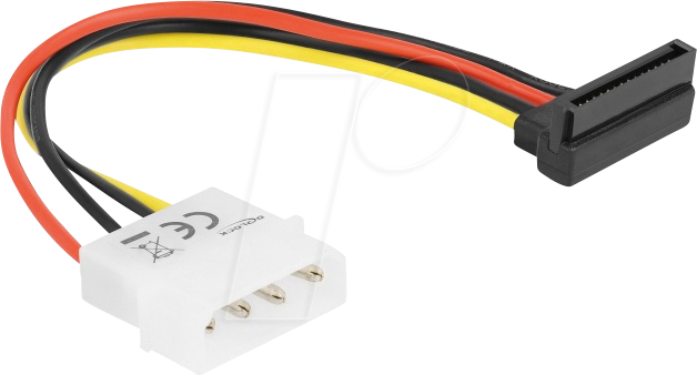 Image of DELOCK 60101 - Kabel SATA 15 Pin HDD zu 4 Pin Stecker - gewinkelt