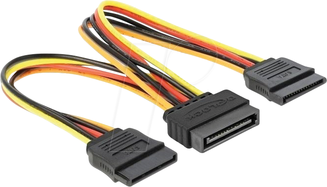 4043619601431 - DELOCK 60143 - Kabel Power SATA 15 Pin Stecker > 2 x Power SATA 15 Pin Buchse 1