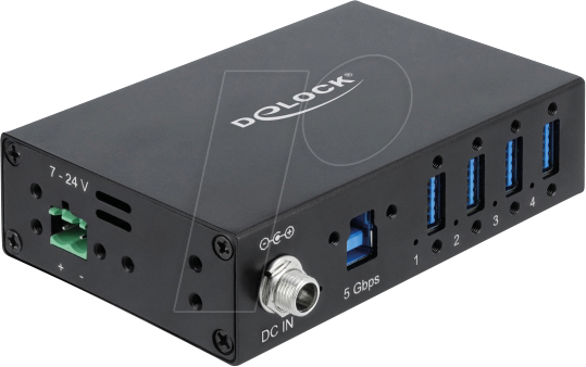 Image of DELOCK 60285 - USB 5 Gbps Industrie-Hub, 4 Port, USB-A