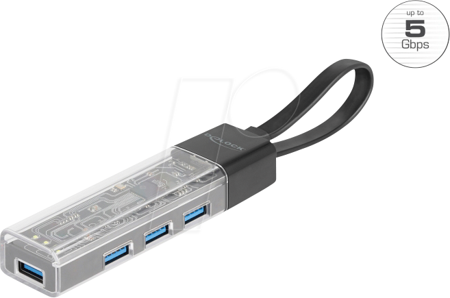 4043619643356 - DELOCK 64335 - USB 5 Gb s 4-Port Hub 4x A mit USB A C Anschluss