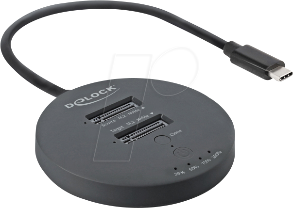 Delock USB 20 Gbps M.2 Dockingstation für 2 x M.2 NVMe PCIe SSD mit Klonfunktion
