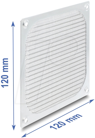 DELOCK 67458 - Lüftergitter mit Aluminiumfilter, 120 x 120 mm