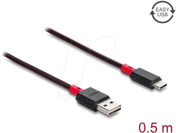 DELOCK 81541 - USB 480 Mb/s Kabel USB-A Stecker zu USB-C™ Stecker 0,5 m
