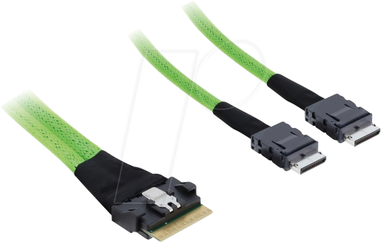 4043619821952 - DELOCK 82195 - Slim SAS SFF-8654 8i zu 2 x OCuLink SFF-8611 4i PCIe 40 05 m