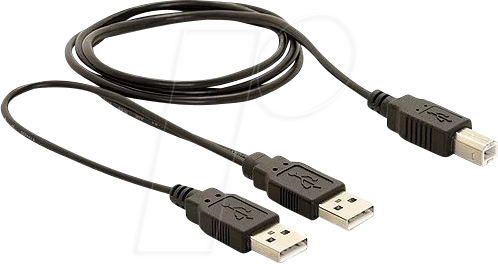 Delock Kabel USB 2.0 Y 2x USB-A Stecker > USB-B Stecker 1,0m
