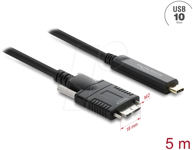 Image of DELOCK 83623 - Aktives USB 10 Gbps Kabel, C-Stecker > Micro-B Stecker, 5,00