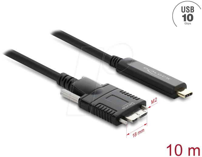 Image of DELOCK 83632 - Aktives USB 10 Gbps Kabel, C-Stecker > Micro-B Stecker, 10,00 m