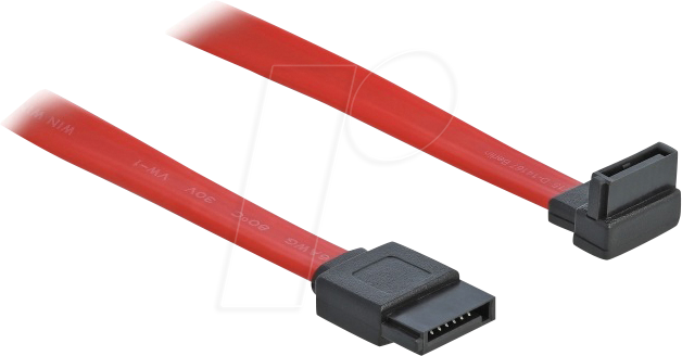 Image of DELOCK 84249 - SATA 3 Gb/s Kabel gerade auf oben gewinkelt 30 cm rot
