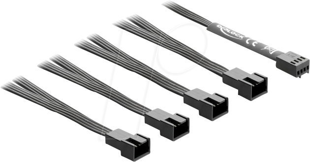 DELOCK 84540 - 1 PWM Buchse> 4 PWM Stecker Lüfter Splitterkabel, 40,00 cm