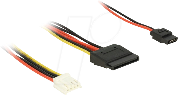 4043619849321 - DELOCK 84932 - Floppy 4 Pin Strom Bu > SATA 15 Pin Bu + Slim SATA 6 Pin Bu 2