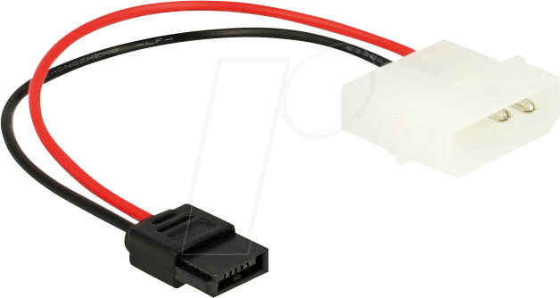 4043619856381 - DELOCK 85638 - Stromkabel Molex 4 Pin Stecker zu Slim SATA 6 Pin Buchse 15 cm