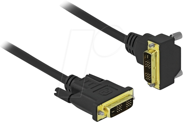 4043619859016 - Dvi Kabel 18+1 Stecker zu 18+1 Stecker gewinkelt 1 m (85901) - Delock