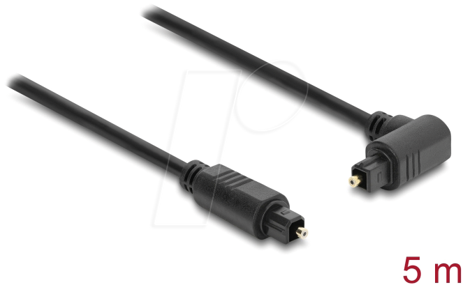 DELOCK 90932 - TOSLINK 4 mm Kabel, Stecker / 90° Stecker, 5 m