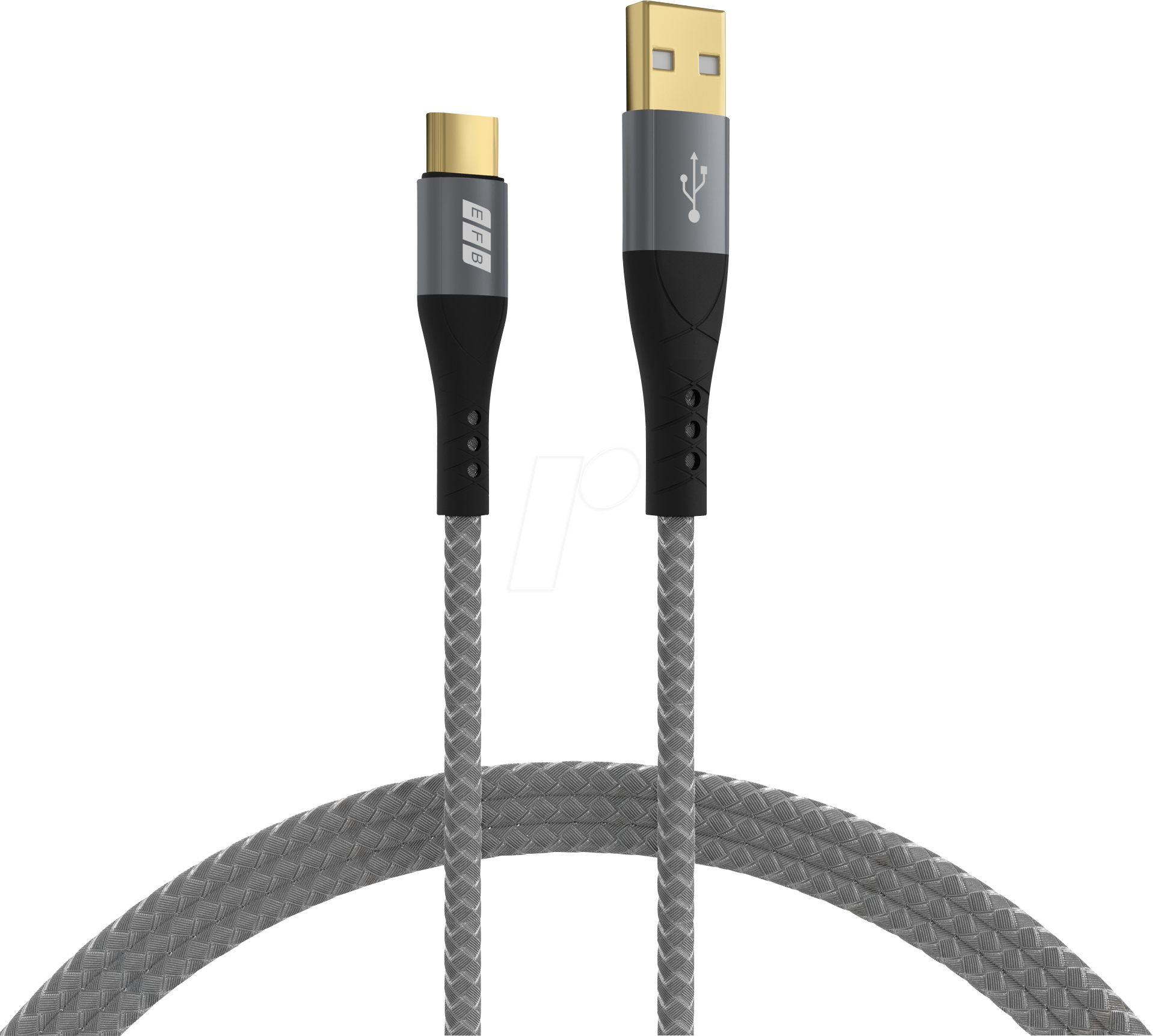 4049759325015 - EFB USB-AC-00001 - USB 20 Kabel A Stecker auf C Stecker 60W grau Textilmantel