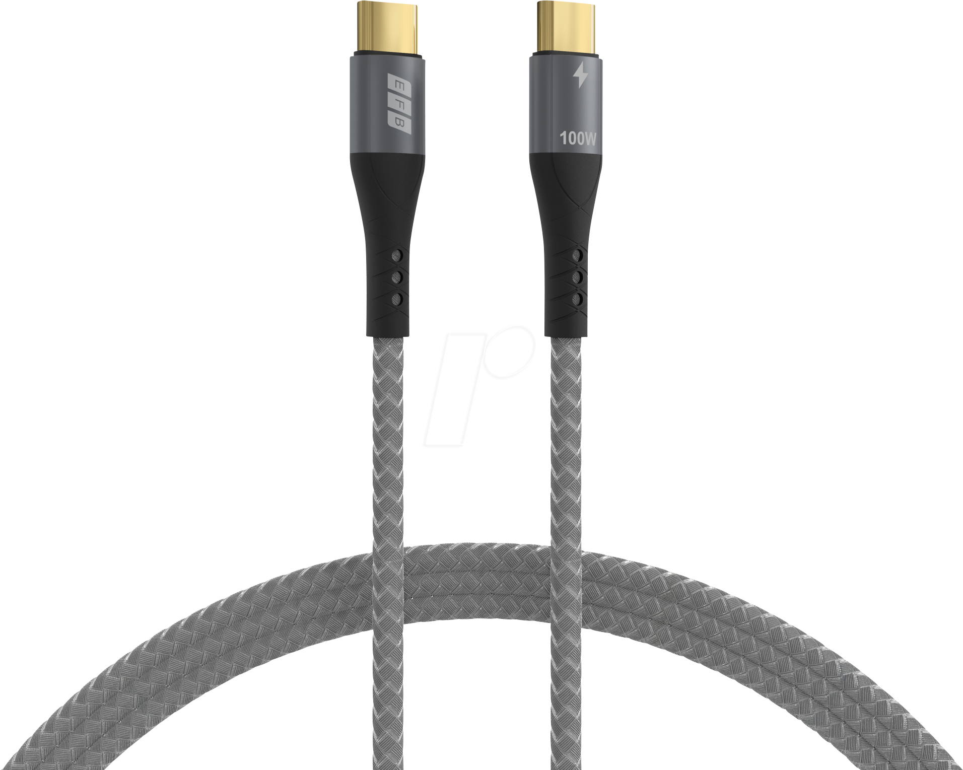 4049759325107 - EFB USB-CC-00001 - USB 20 Kabel C Stecker auf C Stecker 100W grau Textilmantel