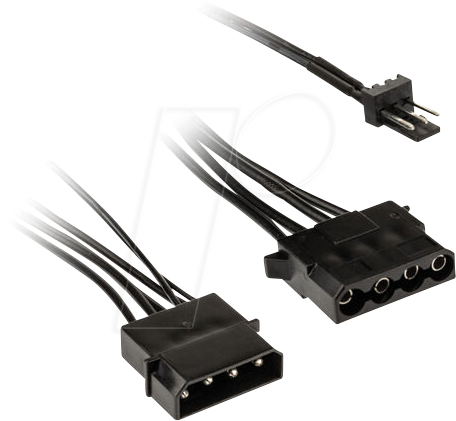 5999094004955 - 04955 - Kolink Lüfter Adapterkabel 3-Pin zu 2x 4-Pin Molex - 245mm schw