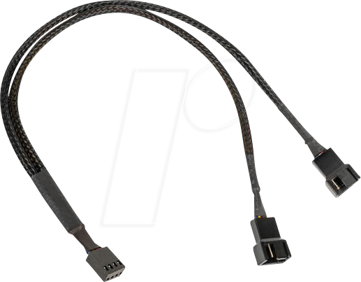 5999094005273 - 05273 - Kolink 1-2 PWM Lüfter Splitterkabel - 35 cm geflochten schwarz