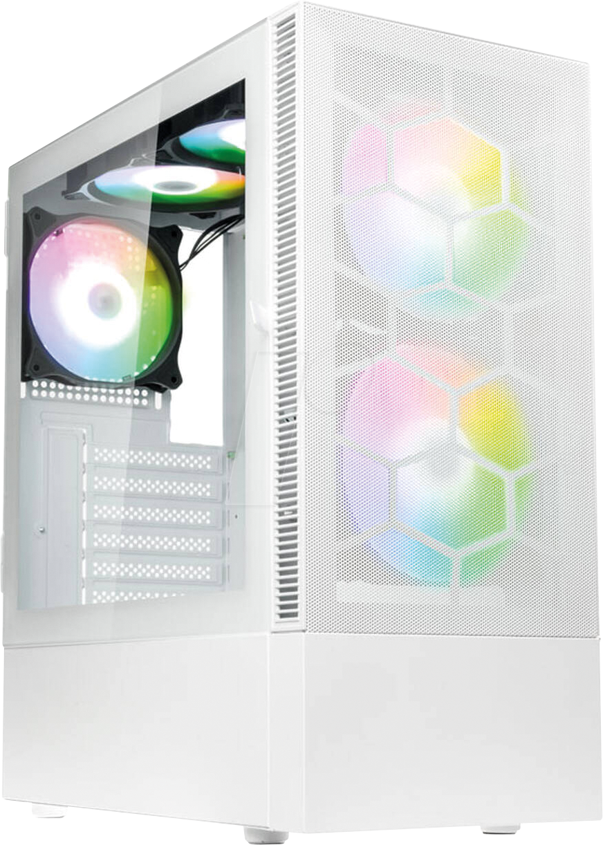 5999094005846 - Observatory MX Mesh ARGB Midi Tower Case - White Midi-Tower Gehäuse Gaming-Gehäuse PC-Gehäuse Weiß