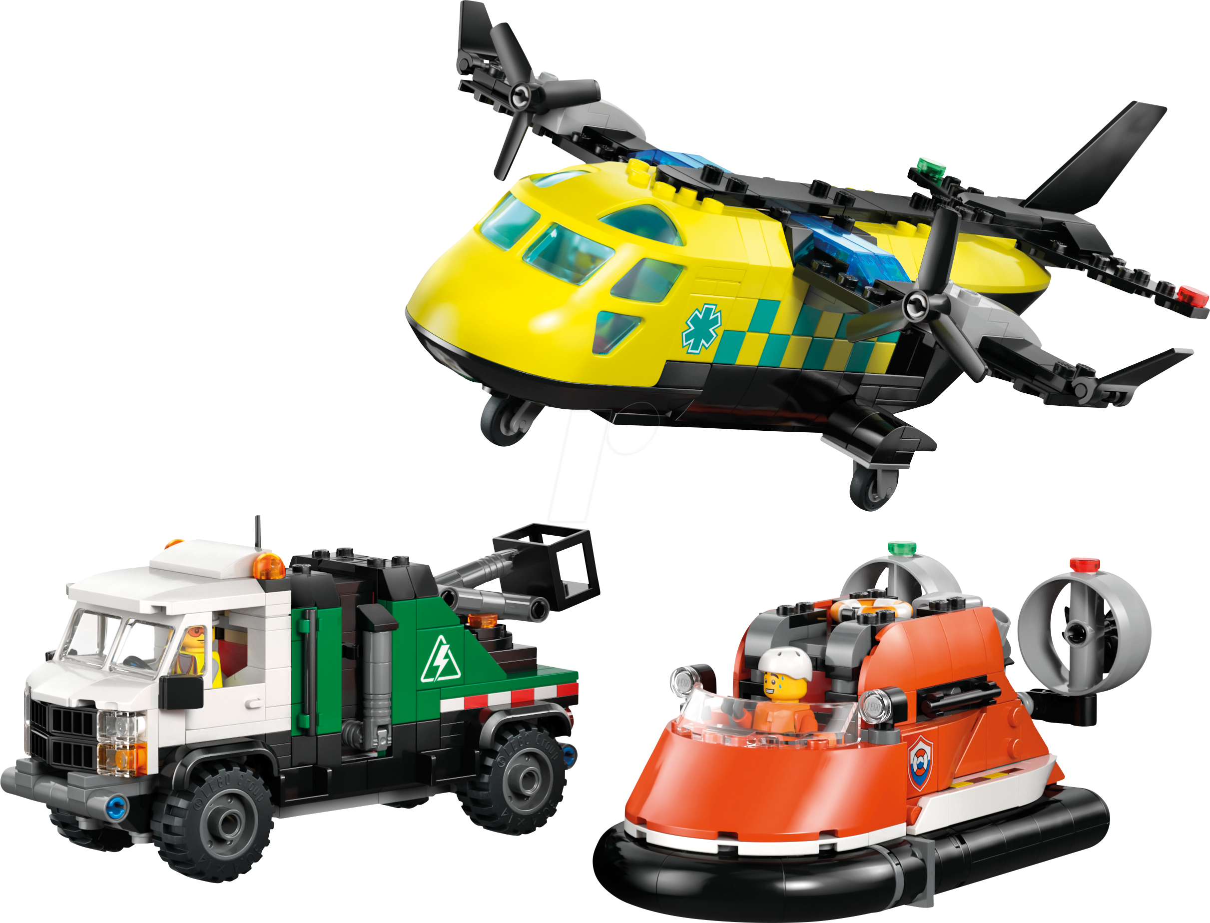 5702018056950 - 60505 City Kombinationsset mit Flugzeug Wartungsfahrzeug und Luftkissenboot Konstruktionsspielzeug