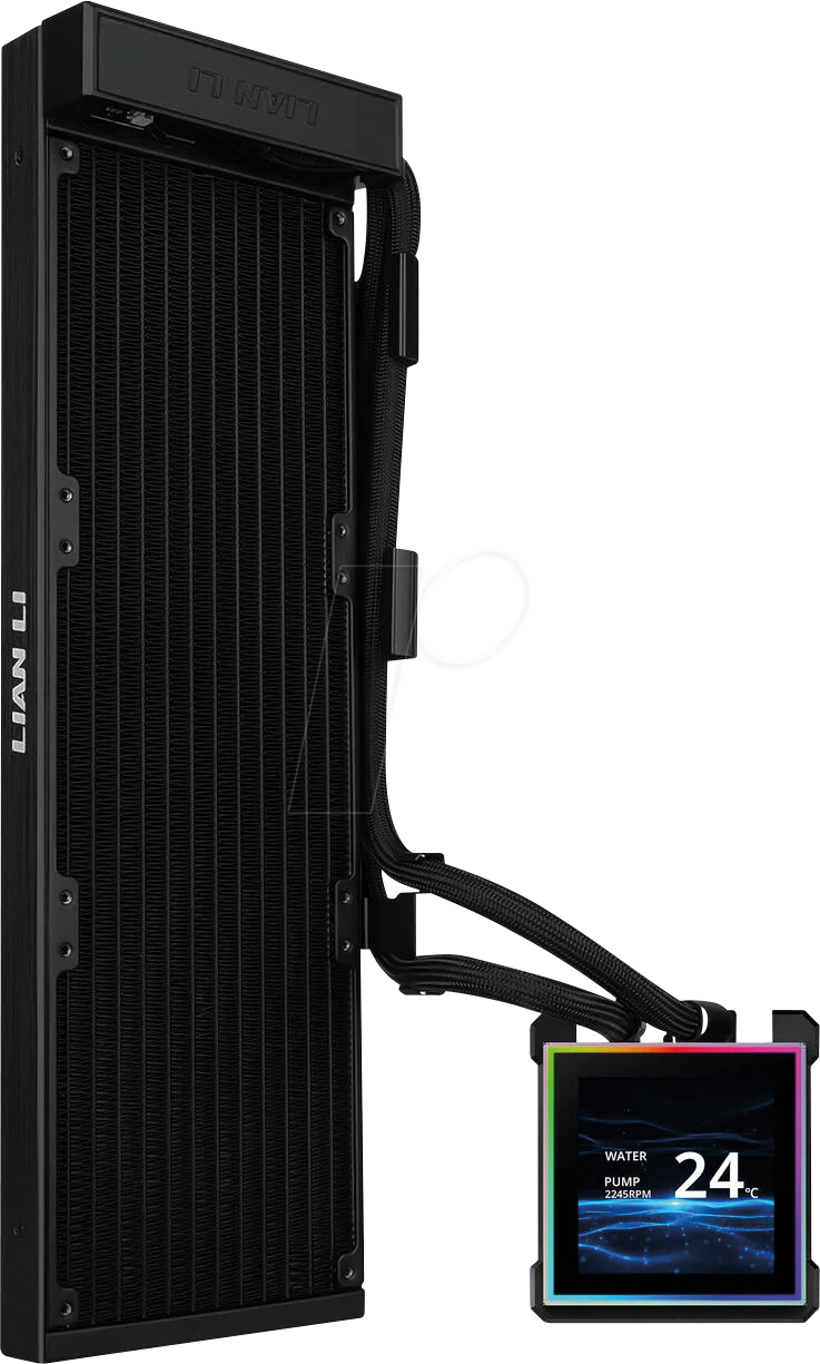 4718466021403 - LIAN HS2LCDS36NB - HydroShift II AiO-Wasserkühlung RGB LCD 360 mm ohne Lüfter s