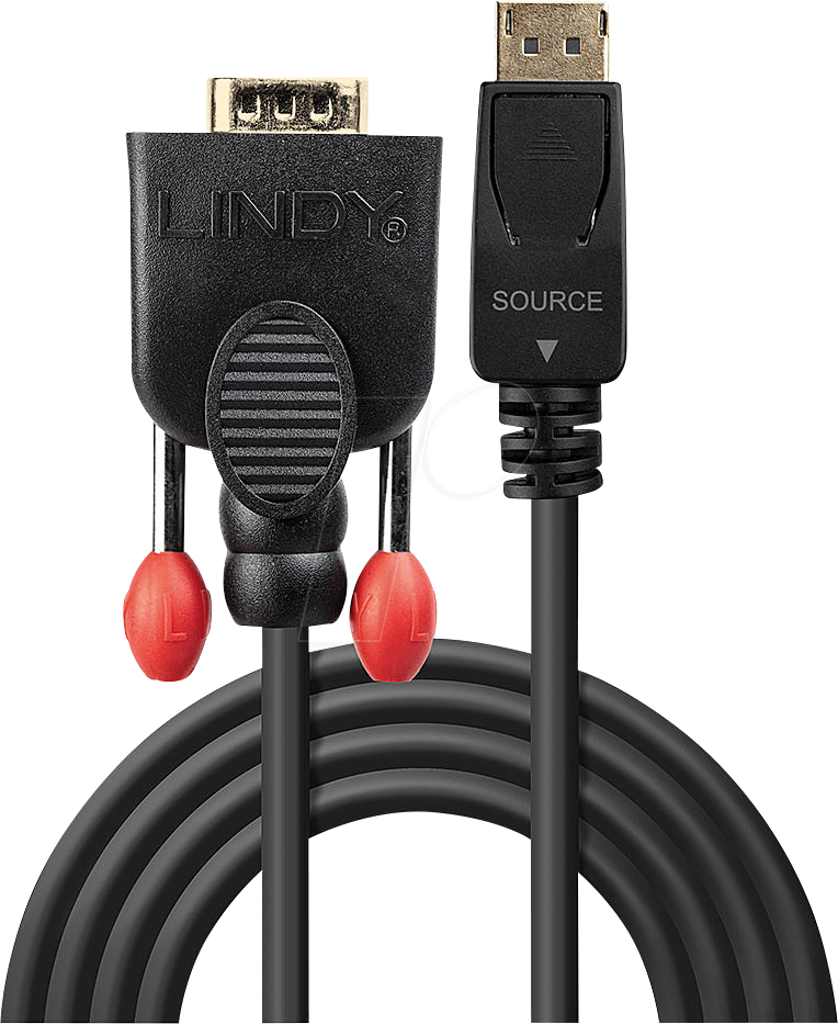 LINDY 41942 - Kabel, DP-Stecker > VGA-Stecker, 2,0m