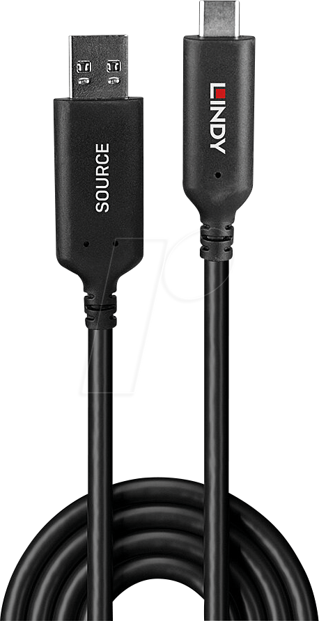 LINDY 43395 - USB 5Gbit/s Hybridkabel, A Stecker auf C Stecker, 10,0m