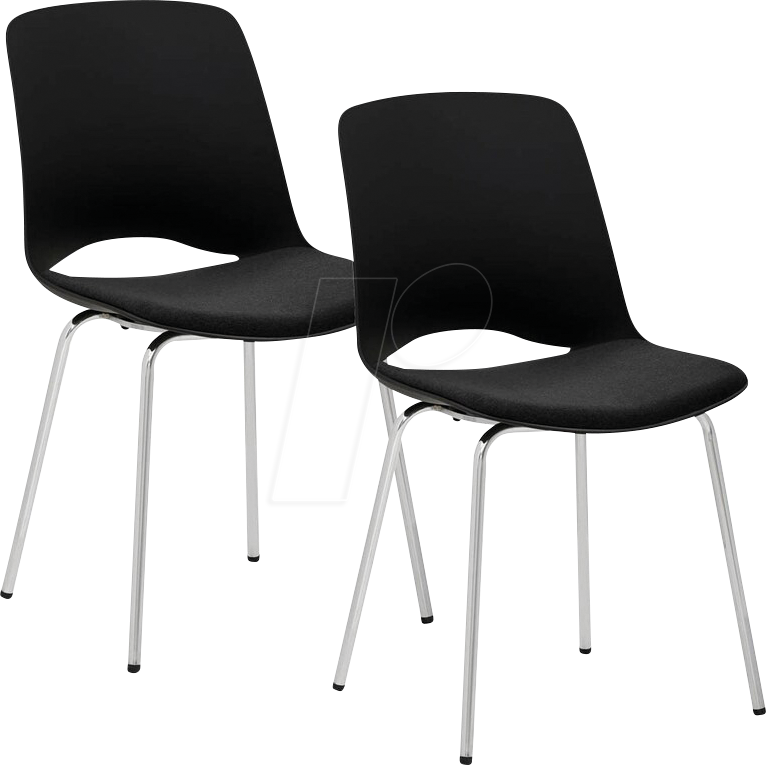 4032376496473 - Besucherstuhl  schwarz   chrom ohne Armlehnen 4-Fuß-Gestell 4032376496473 2 Stück
