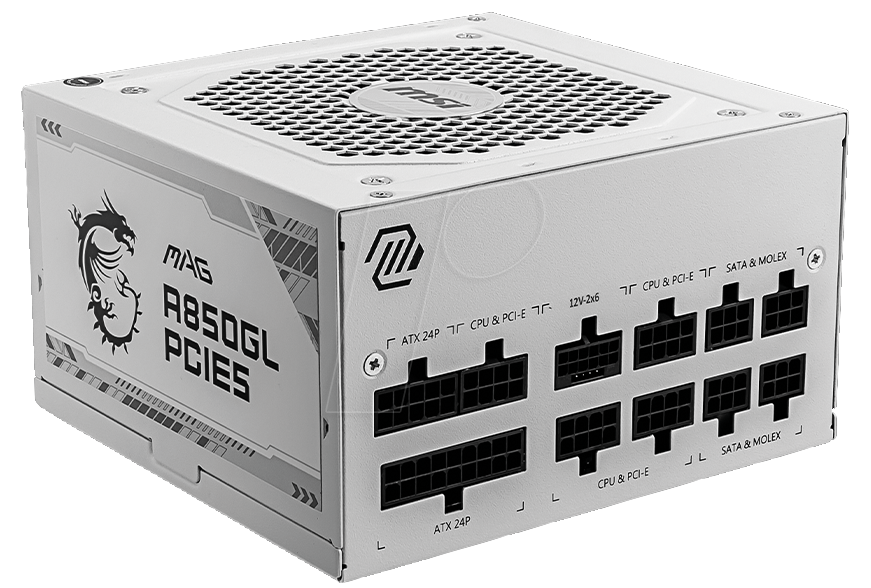 4711377115391 - MAG A850GL PCIE5 WHITE - power supply - 850 Watt Netzteile - 850 Watt - 120 mm - ATX - 80 Plus Gold zertifiziert