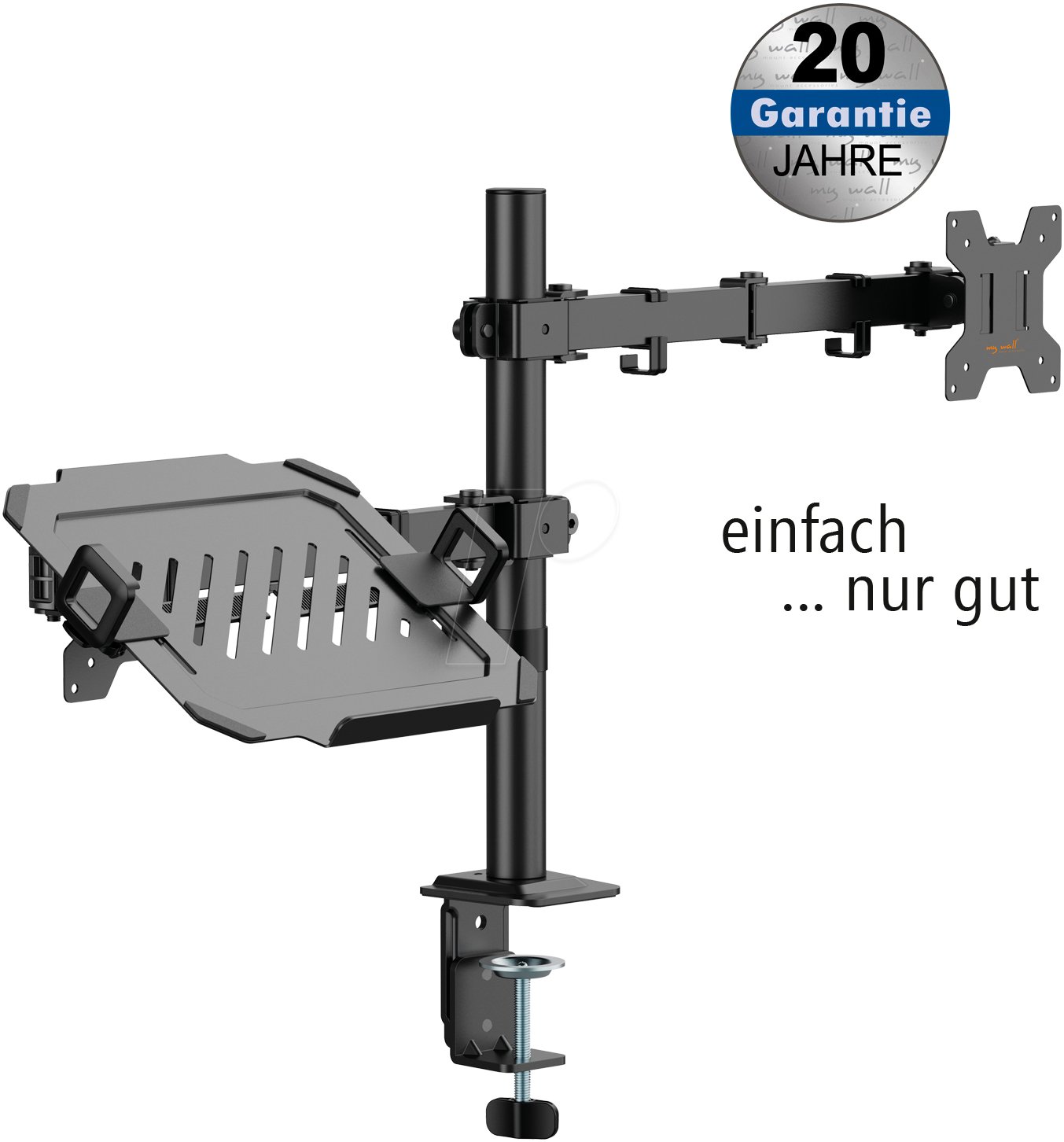 MYW HEG8L - Monitor Halter, 1 Display, 17'' - 32'', neigbar, schwenkbar