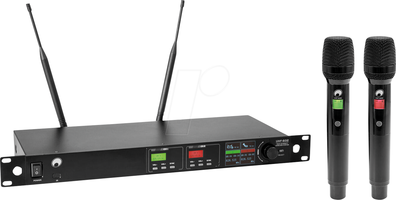 OMNI 13063603 - OMNITRONIC UHF-602 2-Kanal Funkmikrofon-System