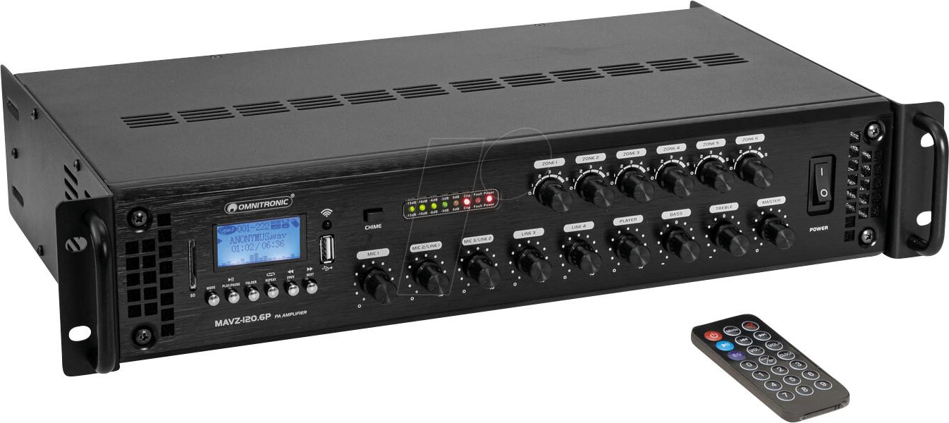 OMNI 80709788 - OMNITRONIC MAVZ-120.6P ELA-Mischverstärker