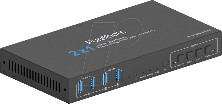 PT-SW-UH21DS-40G - PureTools - 40GDual-Screen Collaboration Switcher