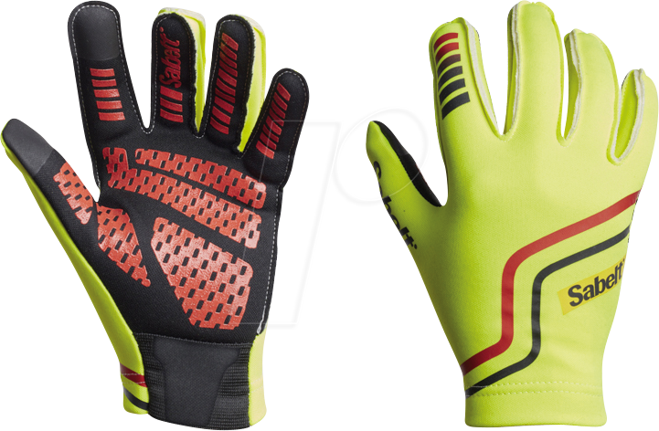 SAB G33 GE L - Sabelt G33 Simracing Handschuhe - Größe L, gelb