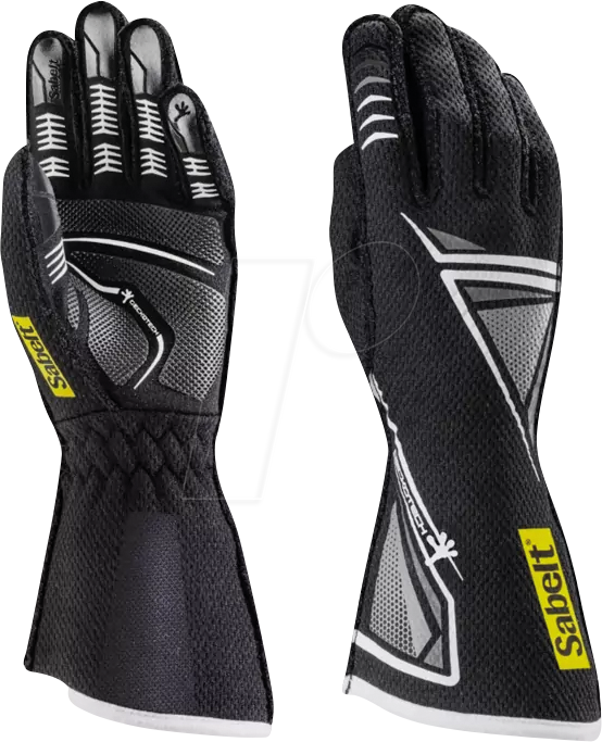 SAB G39 SW L - Sabelt G39 Simracing Handschuhe - Größe L, schwarz