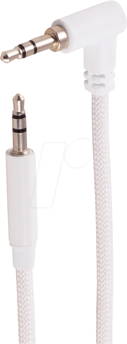 SHVP BS14-07126 - Audiokabel, 3.5mm Winkel-gerade Stecker, TRS, weiß, 1,2m