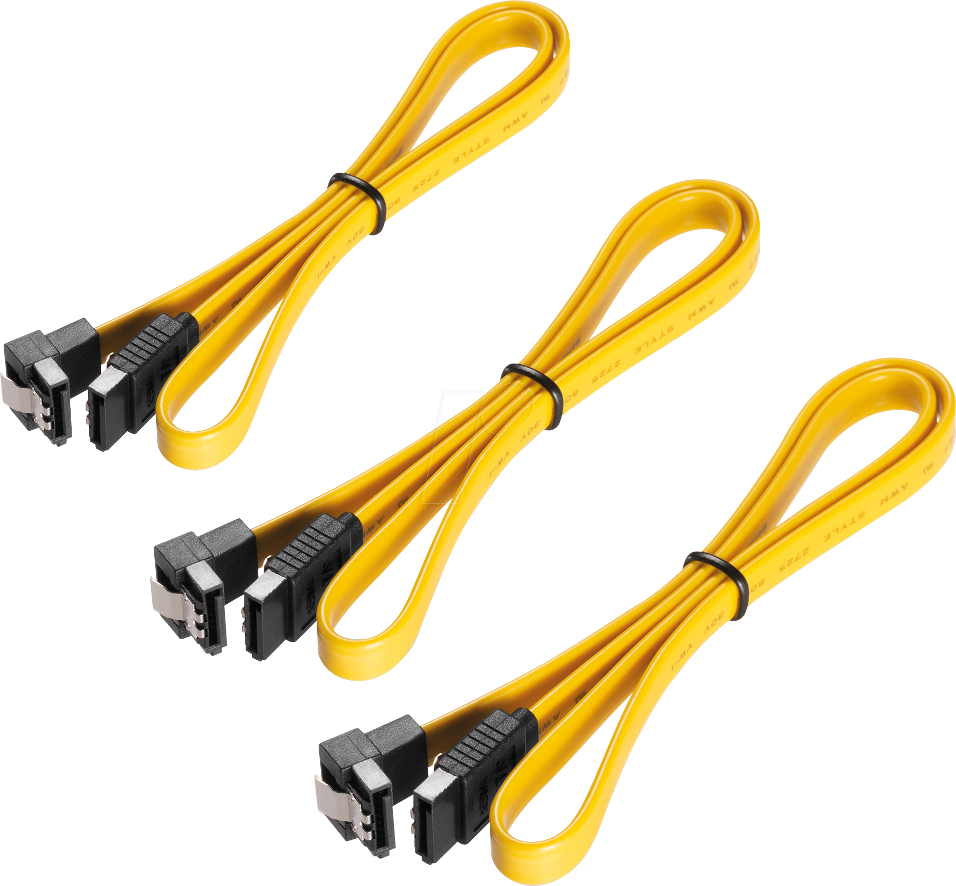 4251364734520 - X-SATA020-030G-3 - Kabel-Set 3x SATA 6 Gb s St > St  50 cm gewinkelt gelb