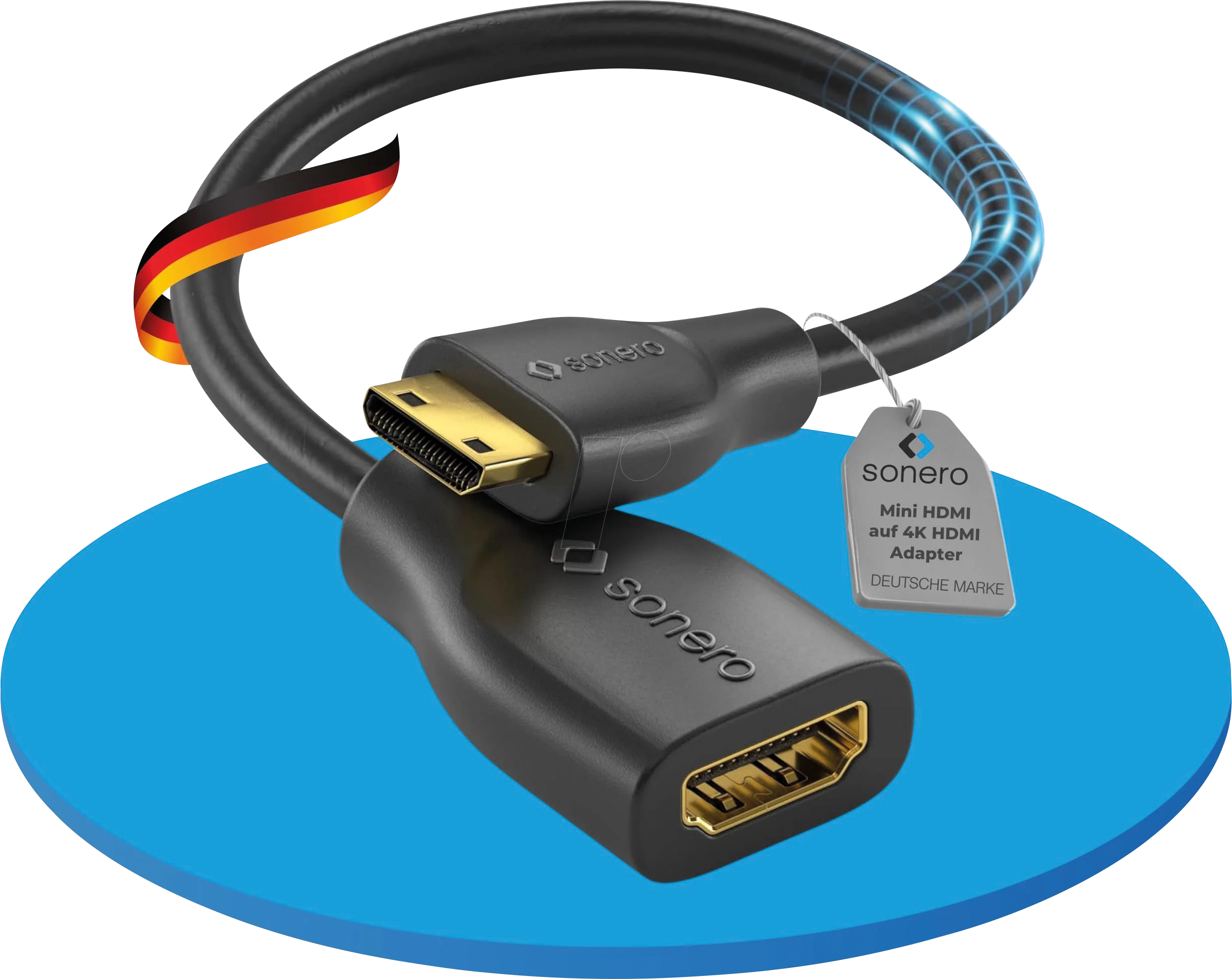 X-PHA020-0015 - Adapter, HDMI-C-Stecker auf HDMI-A-Buchse, schwarz