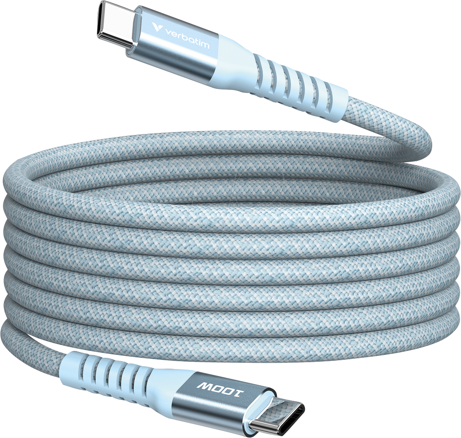 VERBATIM 31856 - Sync- & Ladekabel, USB-C > USB-C, magnetisch, 1,2 m, blau