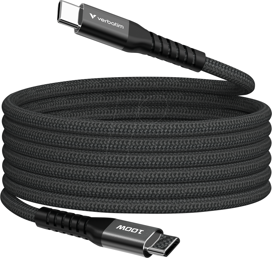 Verbatim Sync & Charge Magnetkabel Ladekabel schwarz, Kabellänge: 1,2 m, 100 W 0023942318637 Verbatim