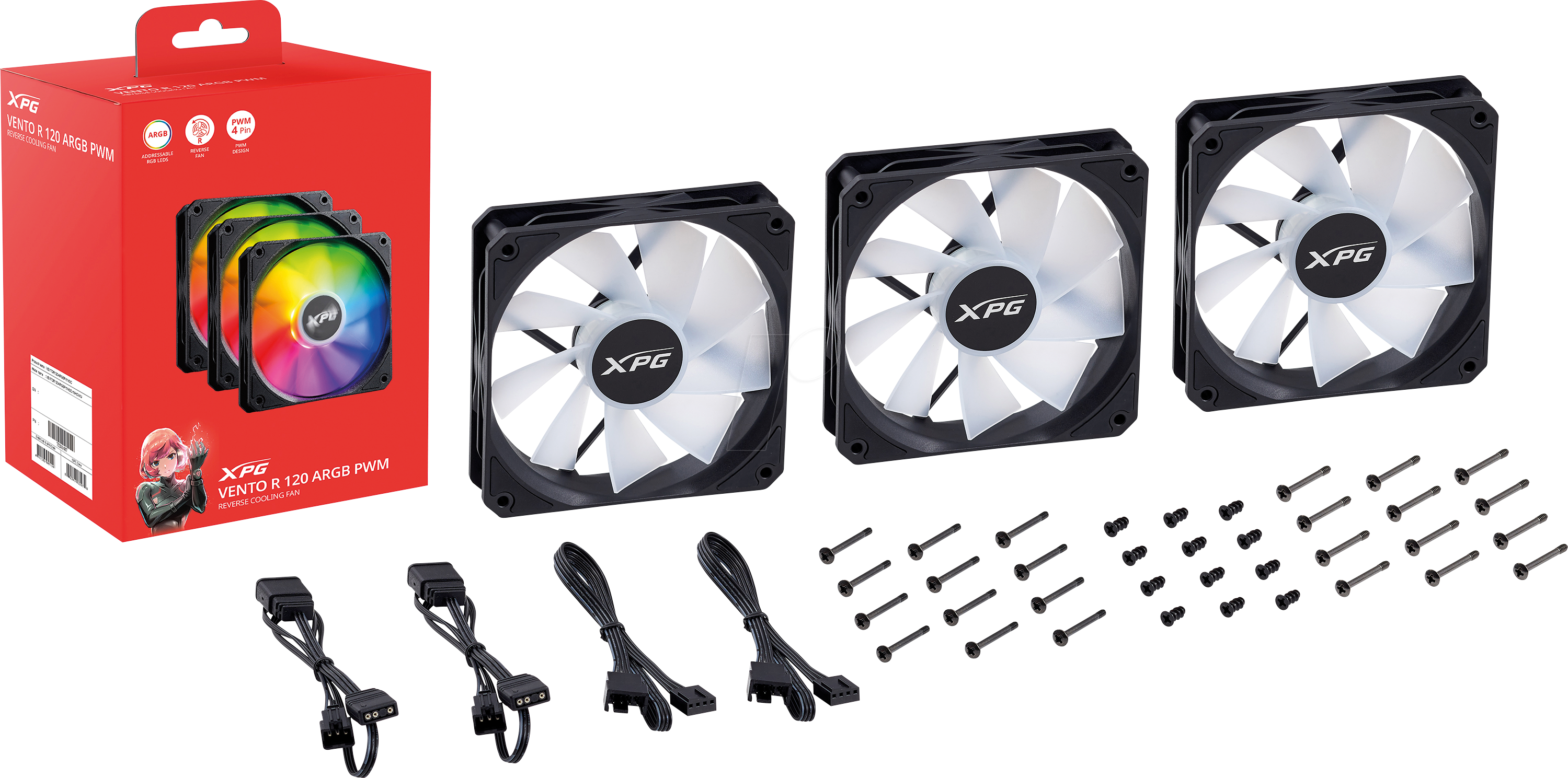 4711085947093 - Lüfter XPG VENTO R   120 (120mm ARGB PWM Fan 3er)    schwarz retail