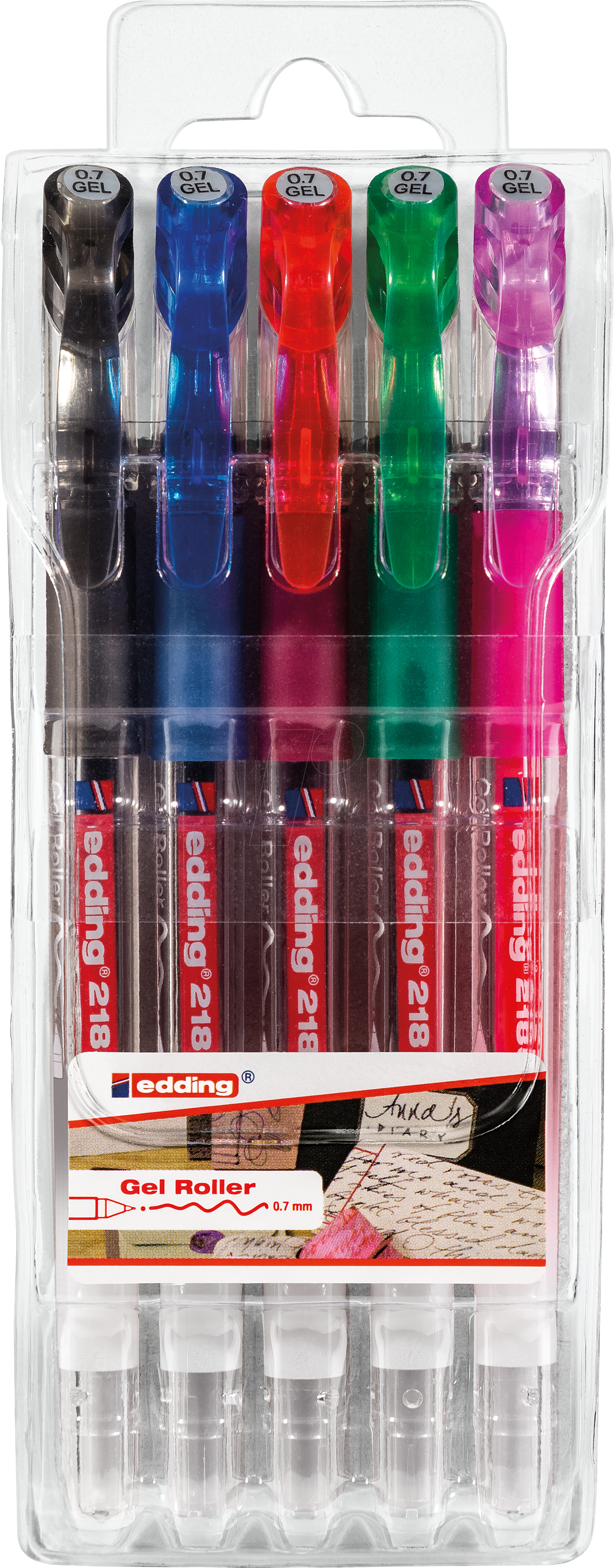 Edding Gelroller edding 2185 0,7mm sortiert 5er-Set Standard-Farben