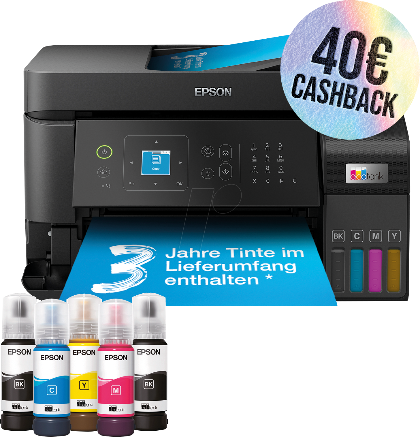 EPSON ET-4810 - Drucker, EcoTank, 4in1, LAN/WLAN, Duplex, inkl. UHG