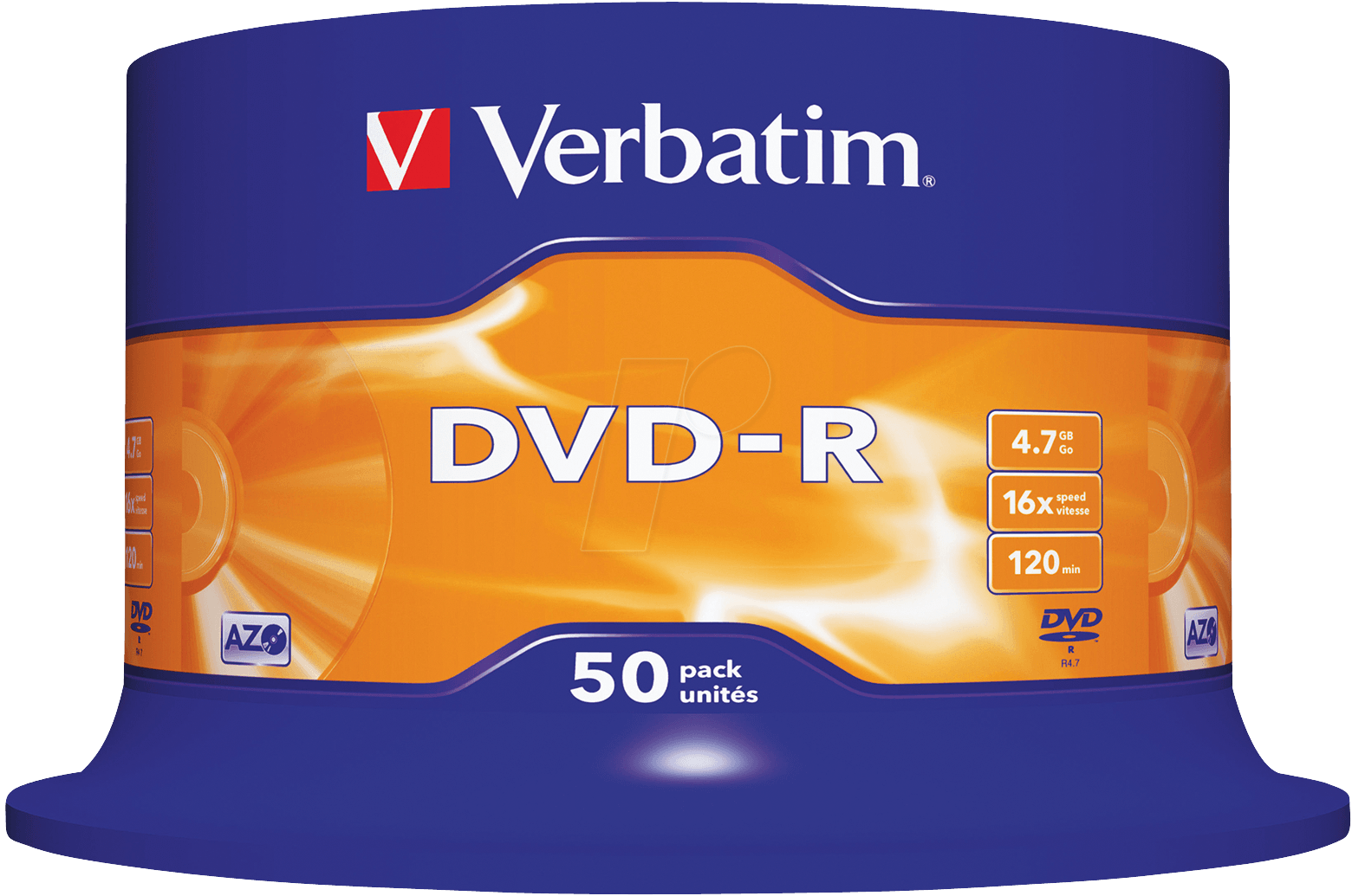 DVD-R4,7 VER50 - Verbatim DVD-R 4,7GB, 50-er CakeBox