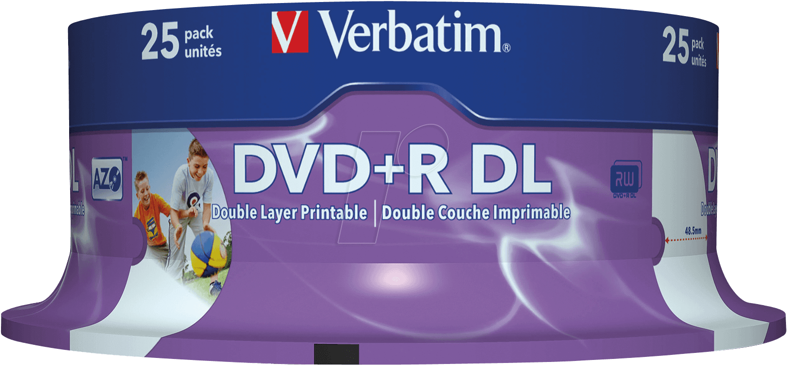 DVD+R8,5 VER25P - Verbatim DVD+R 8,5GB, 25-er, DoubleLayer, Print