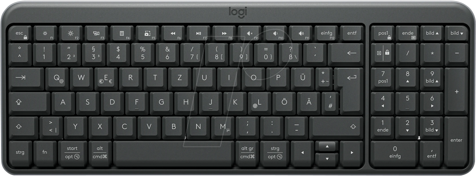 Logitech K250 - keyboard - QWERTZ - German - graphite Input Device - Tastatur - Deutsch - Schwarz