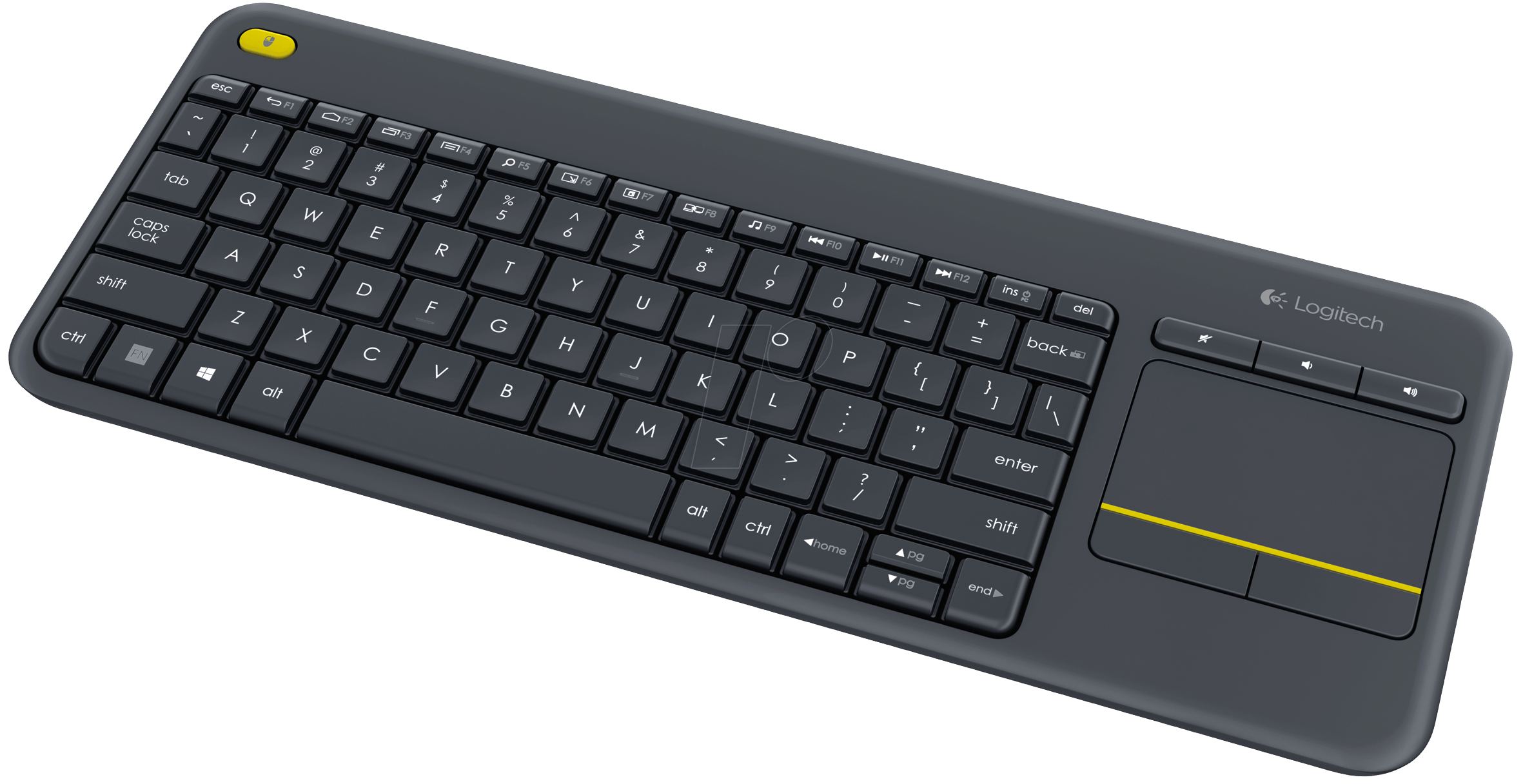 LOGITECH K400+ - Funk-Tastatur, USB, schwarz, Touchpad