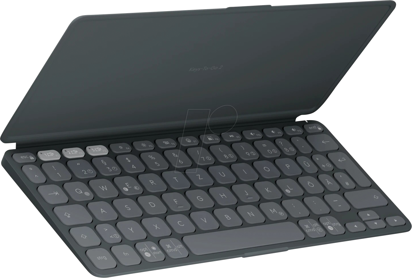 Logitech KEYS-TO-GO 2 Tastatur, Kabellos Integrierte Abdeckung, Bluetooth LE, DE-Layout