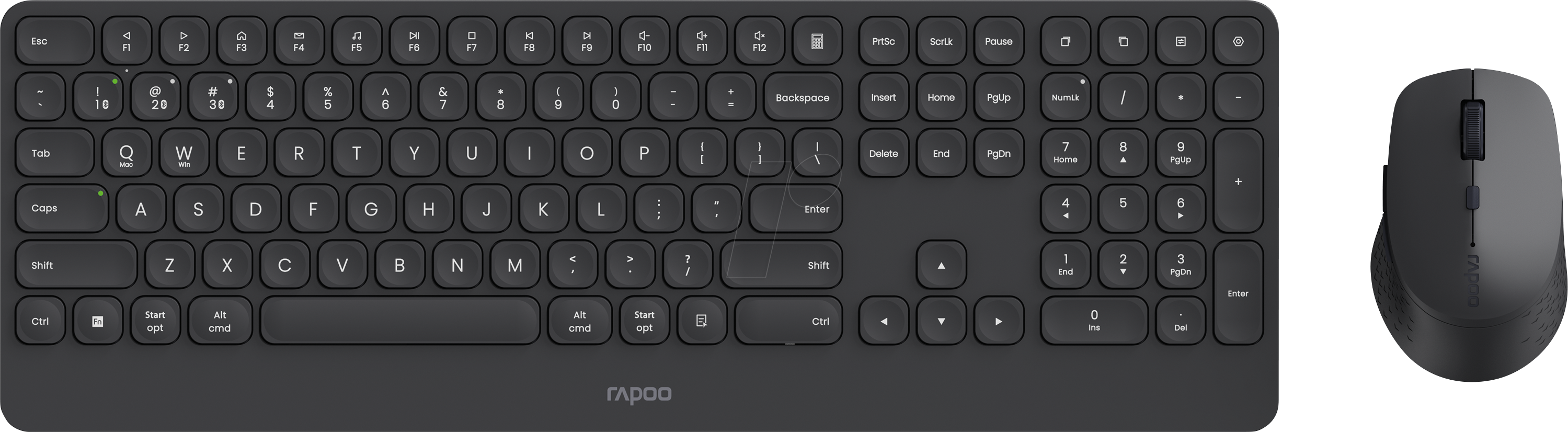 6940056130983 - RAPOO 9390M SW - Tastatur- Maus-Kombination Bluetooth Funk schwarz DE